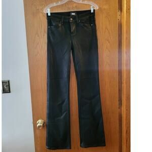Paige Sloane Denim Metallic Shiny Bootcut Jeans EUC Size 27 Fall Day To Night